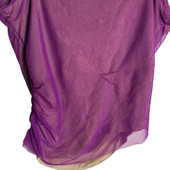 Gauge81 Lilburn Purple Draped Cowl Neck Sleeveless Mesh Camisole Tank Top S - Picture 14 of 16